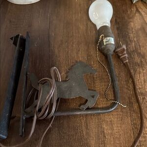 Rustic Brown Horse Wall Lamp